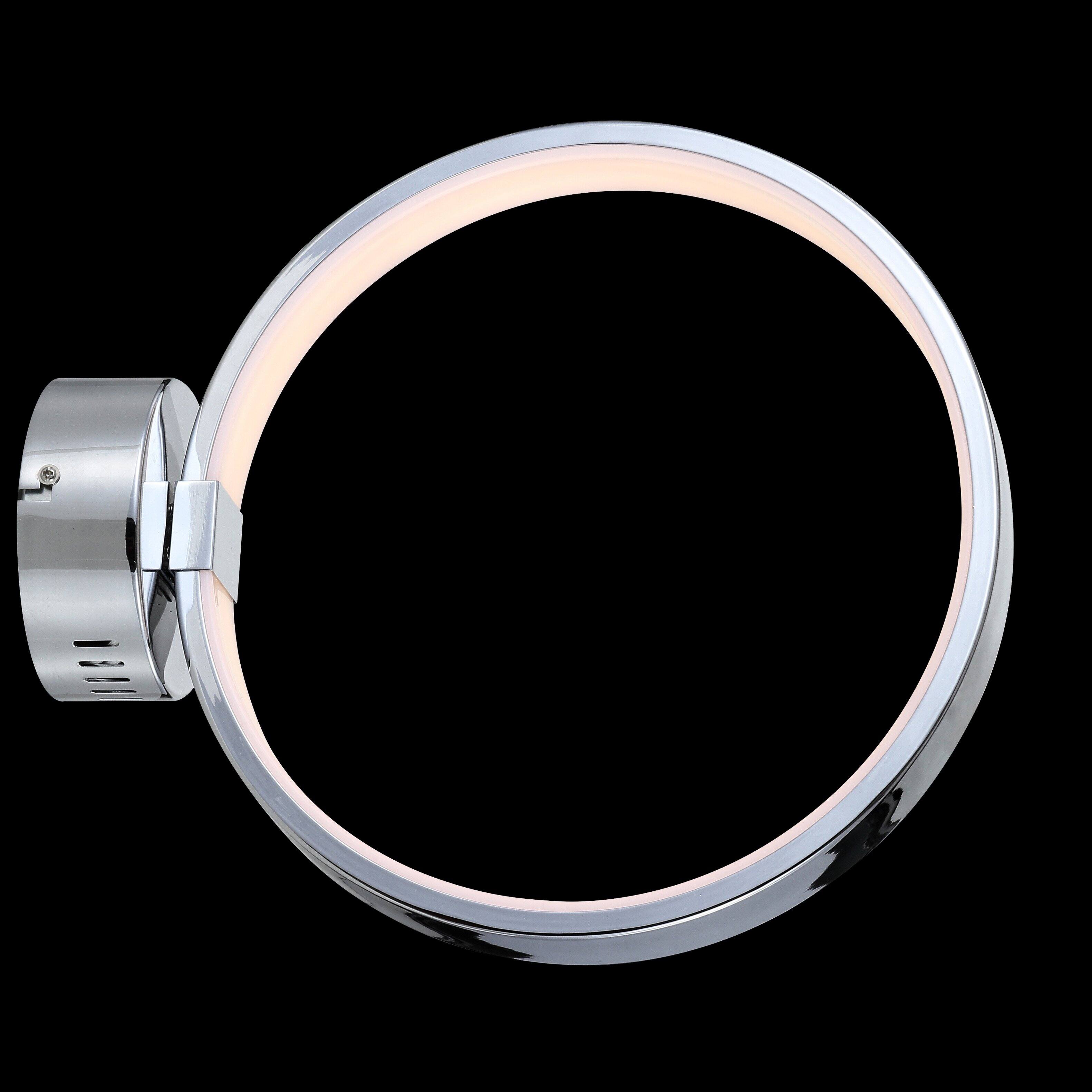 Alt View 10. Jonathan Y - Nathaniel 14" Dimmable Integrated LED Metal Wall Sconce, Chrome - Chrome.