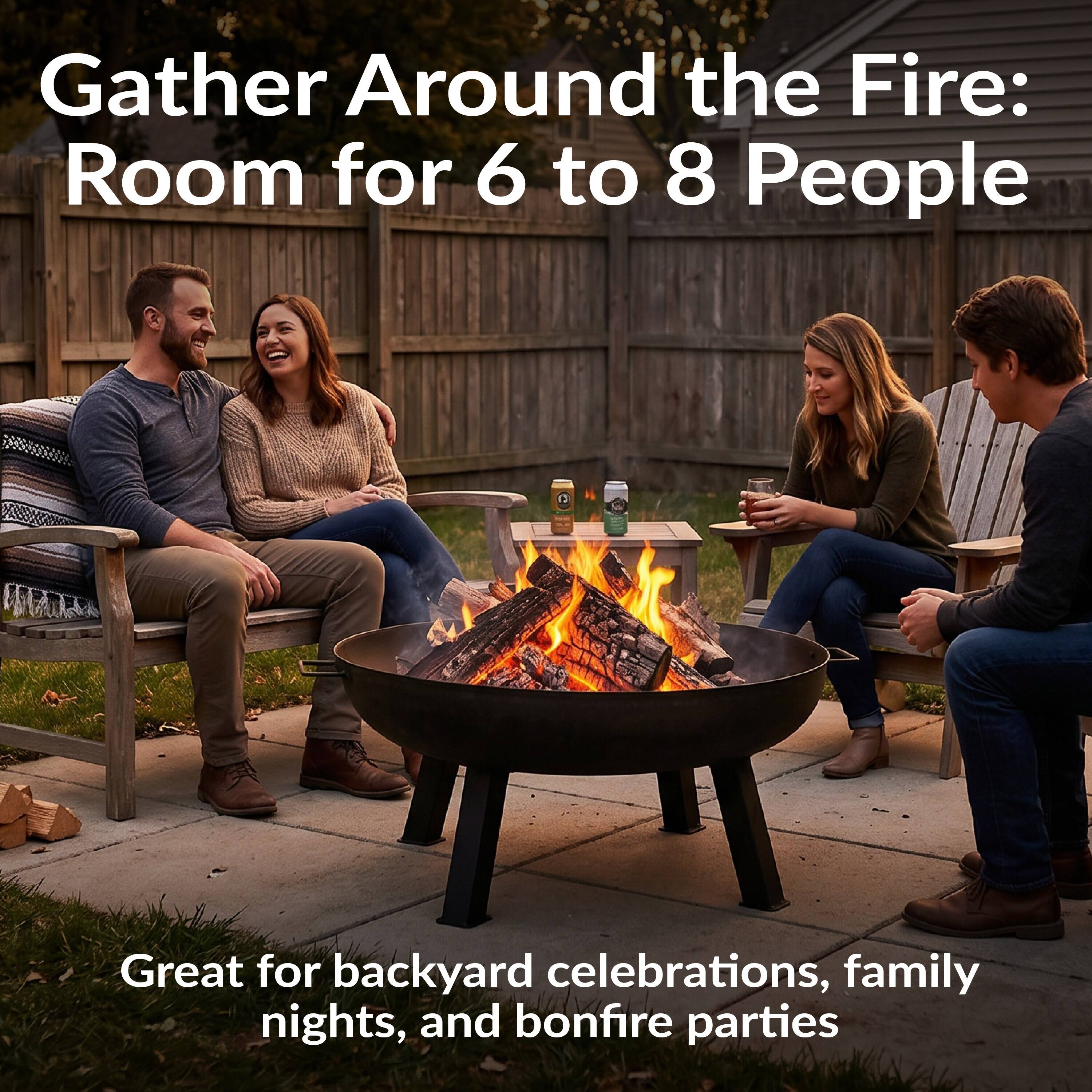Gather Around the Fire: Room for 6 to 8 People

Great for backyard celebrations, family nights, and bonfire parties