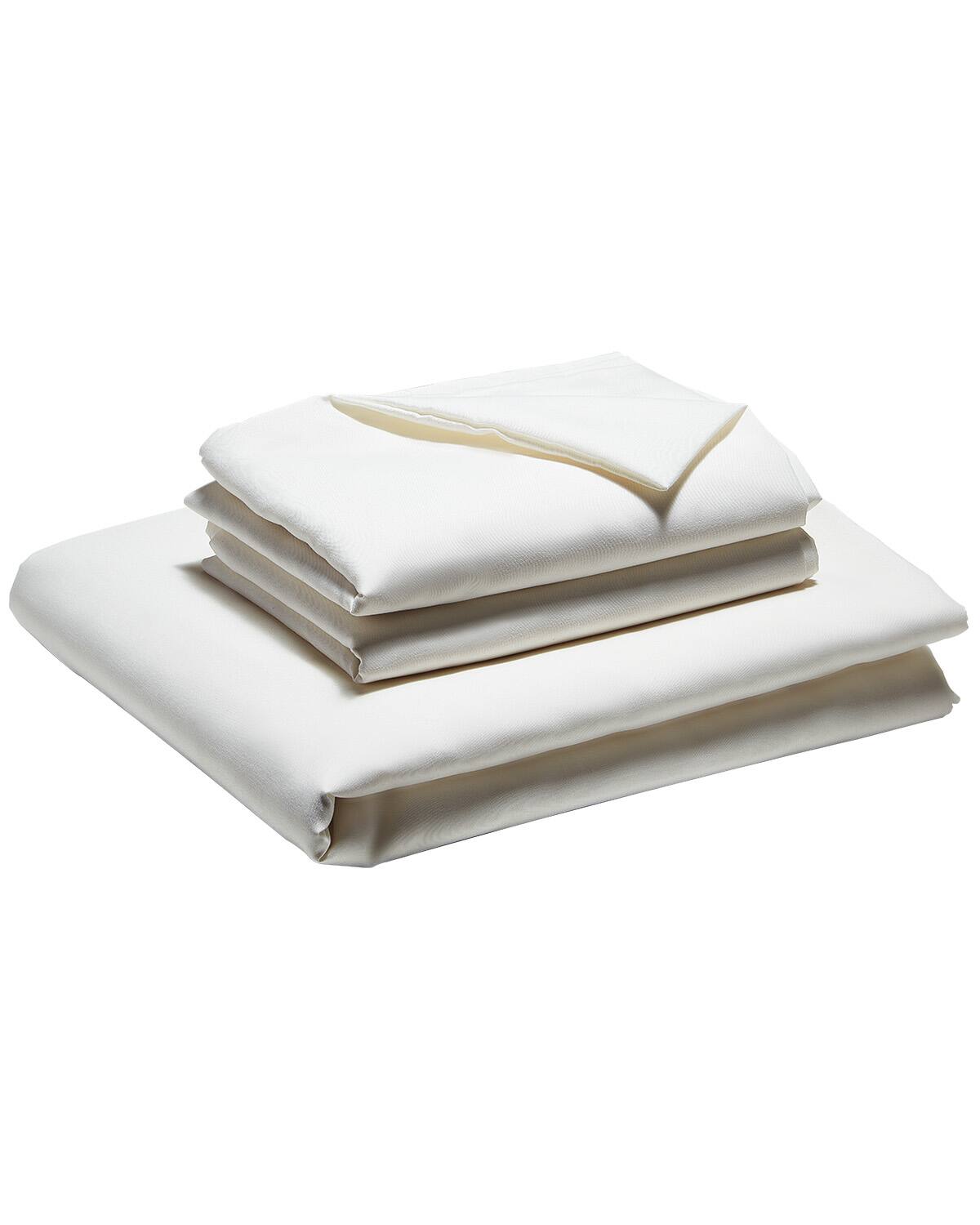Front. VEVOR - 4-Piece Bed Sheet Set - Queen Size, 100% Brushed Microfiber Bedding Set with 2 Pillowcases, 1 Flat Sheet&1 Fitted Sheet - White.