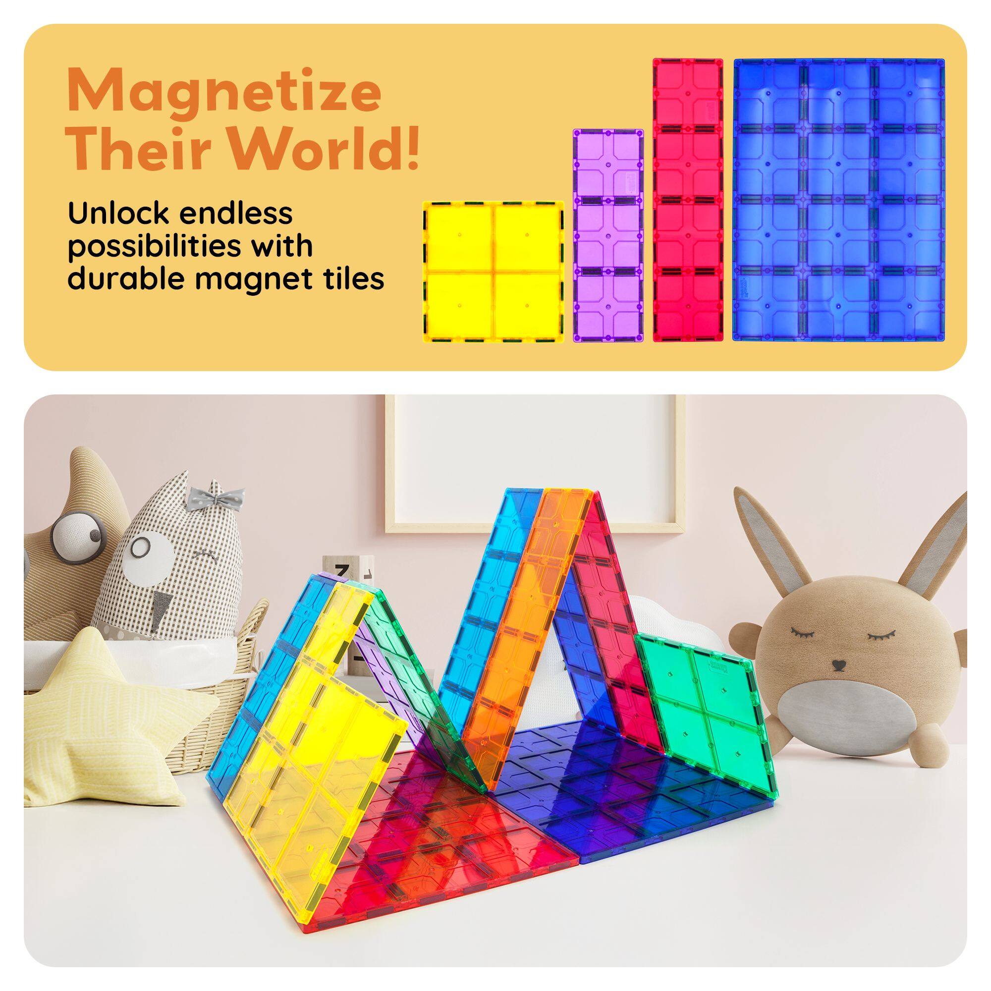 Magnetize Their World!
Unlock endless possibilities with durable magnet tiles