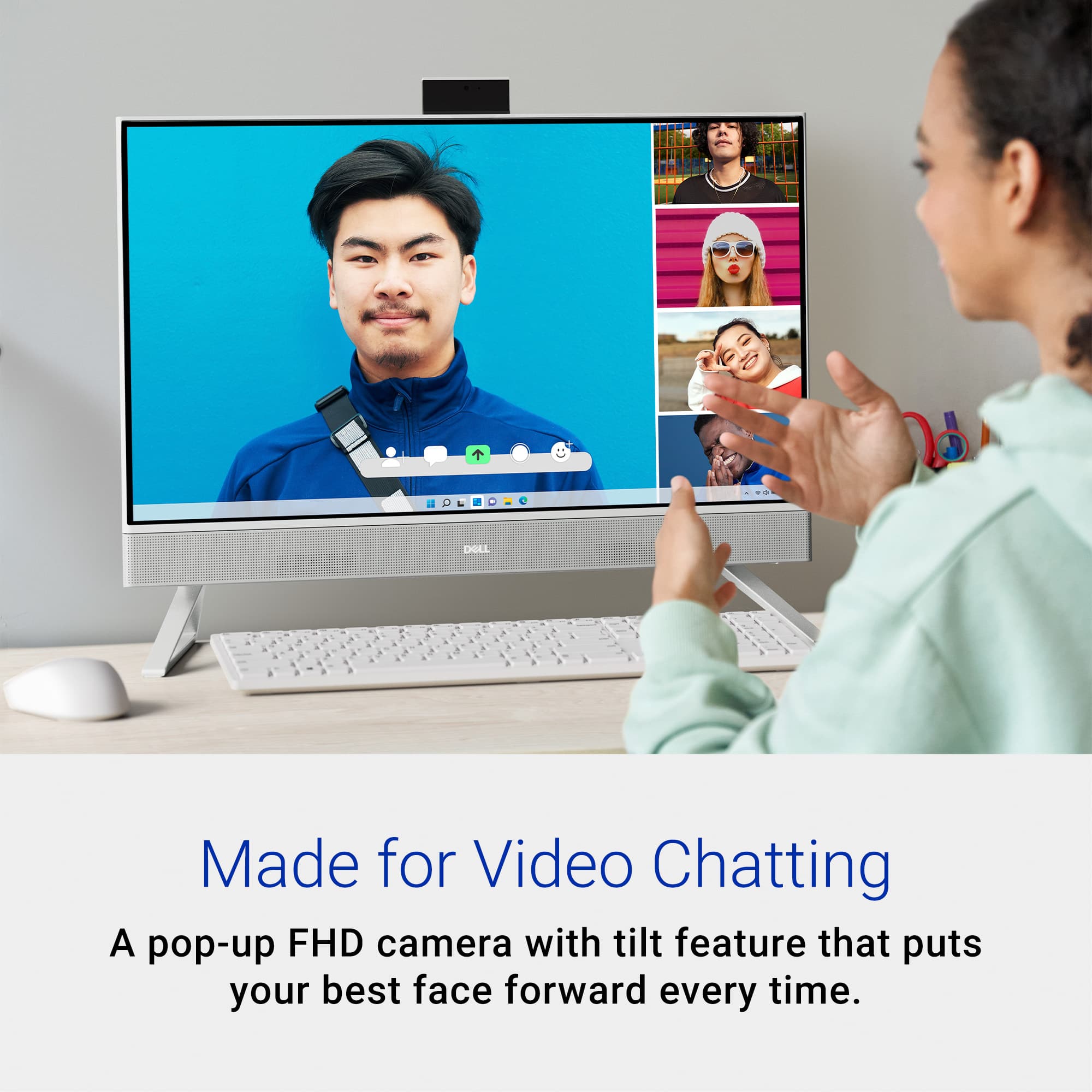Made for Video Chatting: A pop-up FHD camera with tilt feature that puts your best face forward every time.