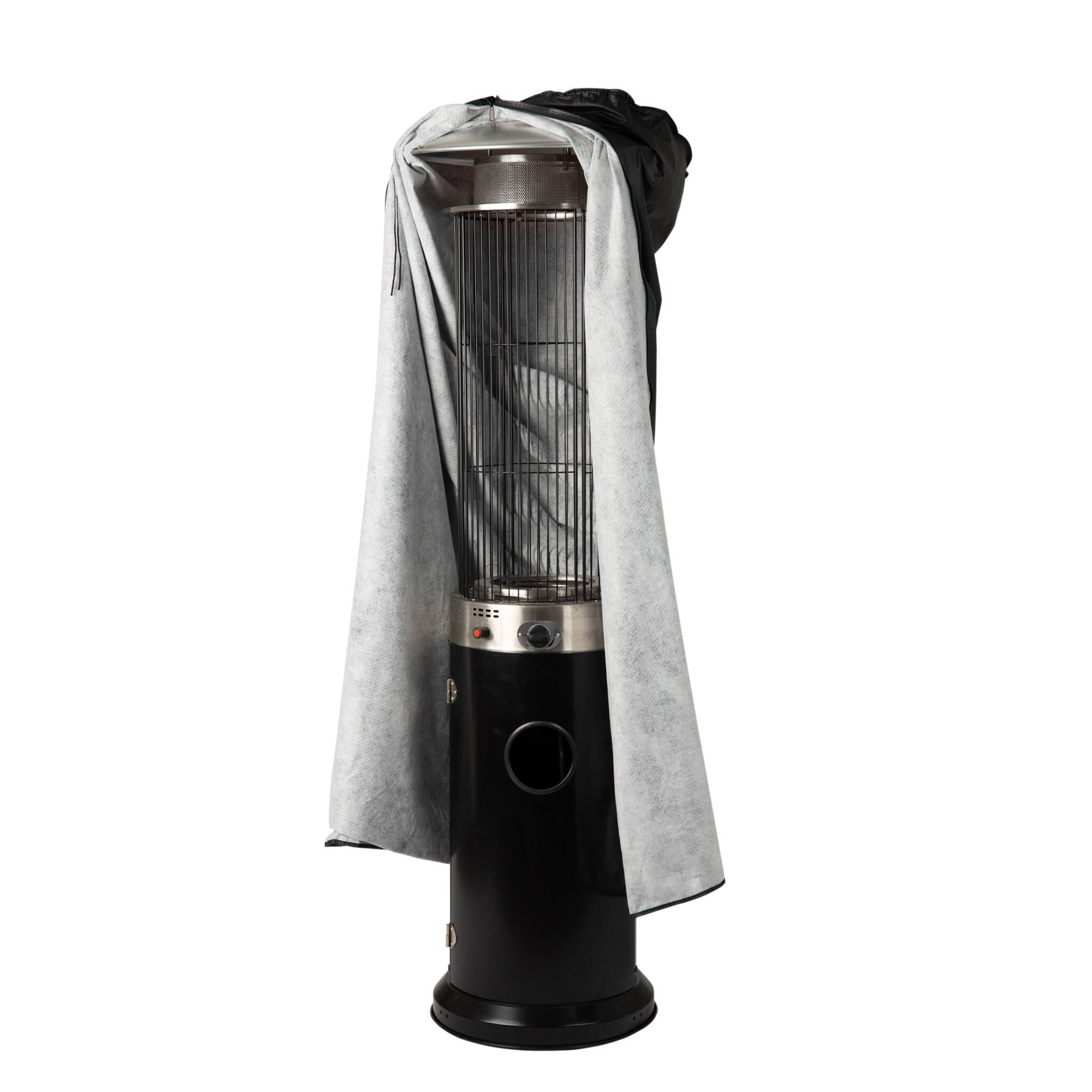 Alt View 3. Fire Sense - Full-Length Outdoor Vinyl Cover for Spiral Flame LPG Patio Heaters with 20-22.5" Round Reflectors.