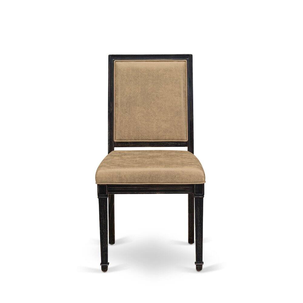 Alt View 2. East West Furniture - Upholstered Dining Chairs Set of 2 - Brown.