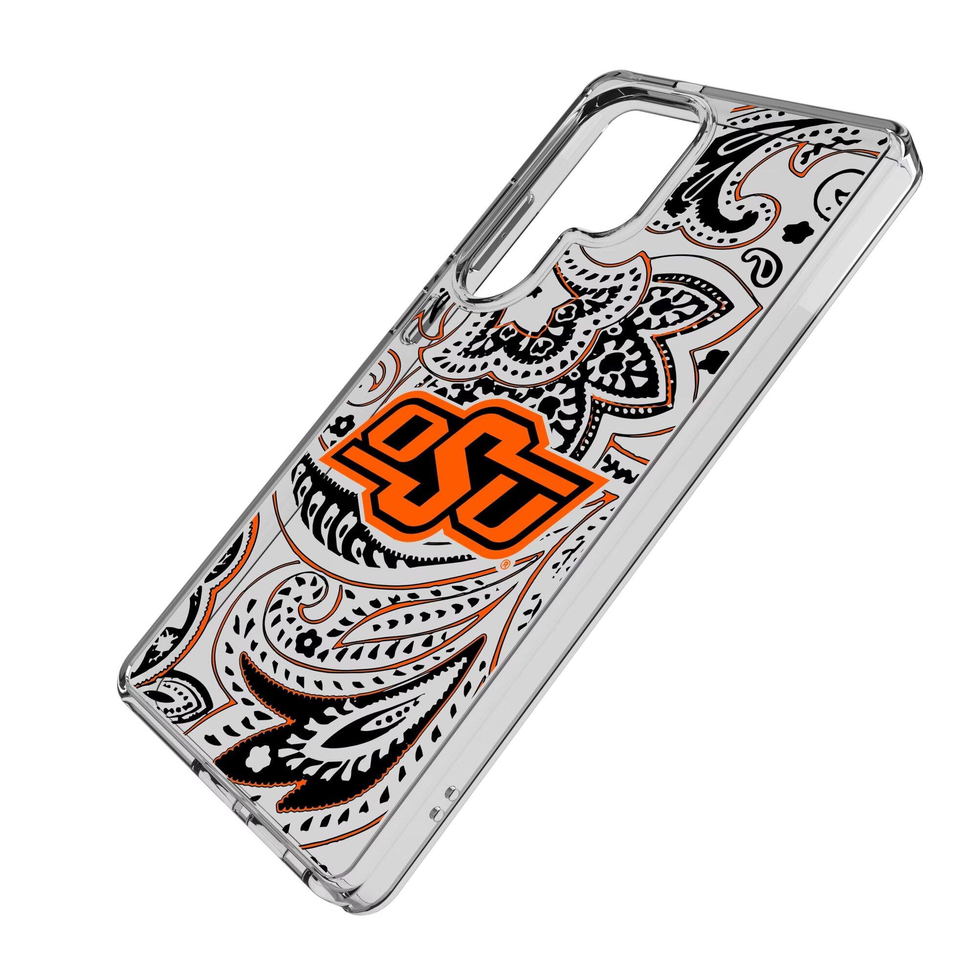 Alt View 1. Keyscaper - Oklahoma State Cowboys Paisley Galaxy Clear Case - S25 Ultra - Multicolor.