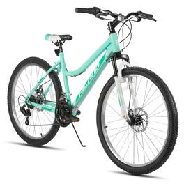 HILAND - 26 Inch Womens Mountain Bike with 18-Speed, Step-Through Frame, Suspension Fork MTB Bicycle for Adult - Green
