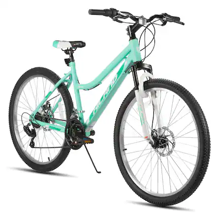 Front. HILAND - HILAND 26 Inch Womens Mountain Bike with 18-Speed, Step-Through Frame, Suspension Fork MTB Bicycle for Adult Green - Green.