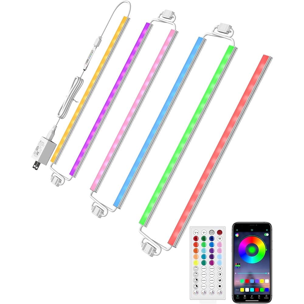 PARKER SLATER - 6-Pack RGB Under Cabinet Lights, 12" LED Strips, 300LM, APP/Remote, Music Sync - Multicolor
