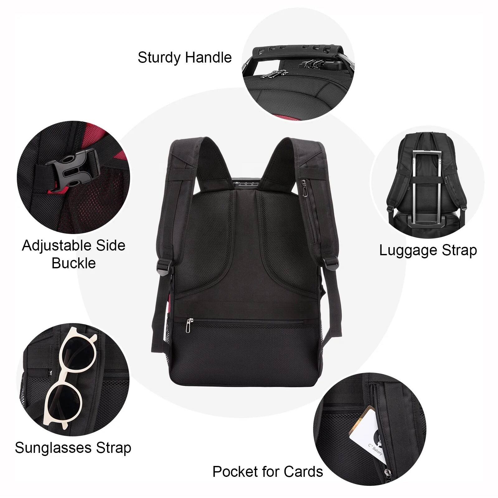 Sturdy Handle, Adjustable Side Buckle, Luggage Strap, Sunglasses Strap, Pocket for Cards.