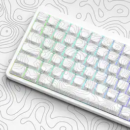 Womier - PBT Keycaps, ISA Profile Custom Keycap for 60% 65% 75% 100% TKL US Layout Mechanical Keyboard - White