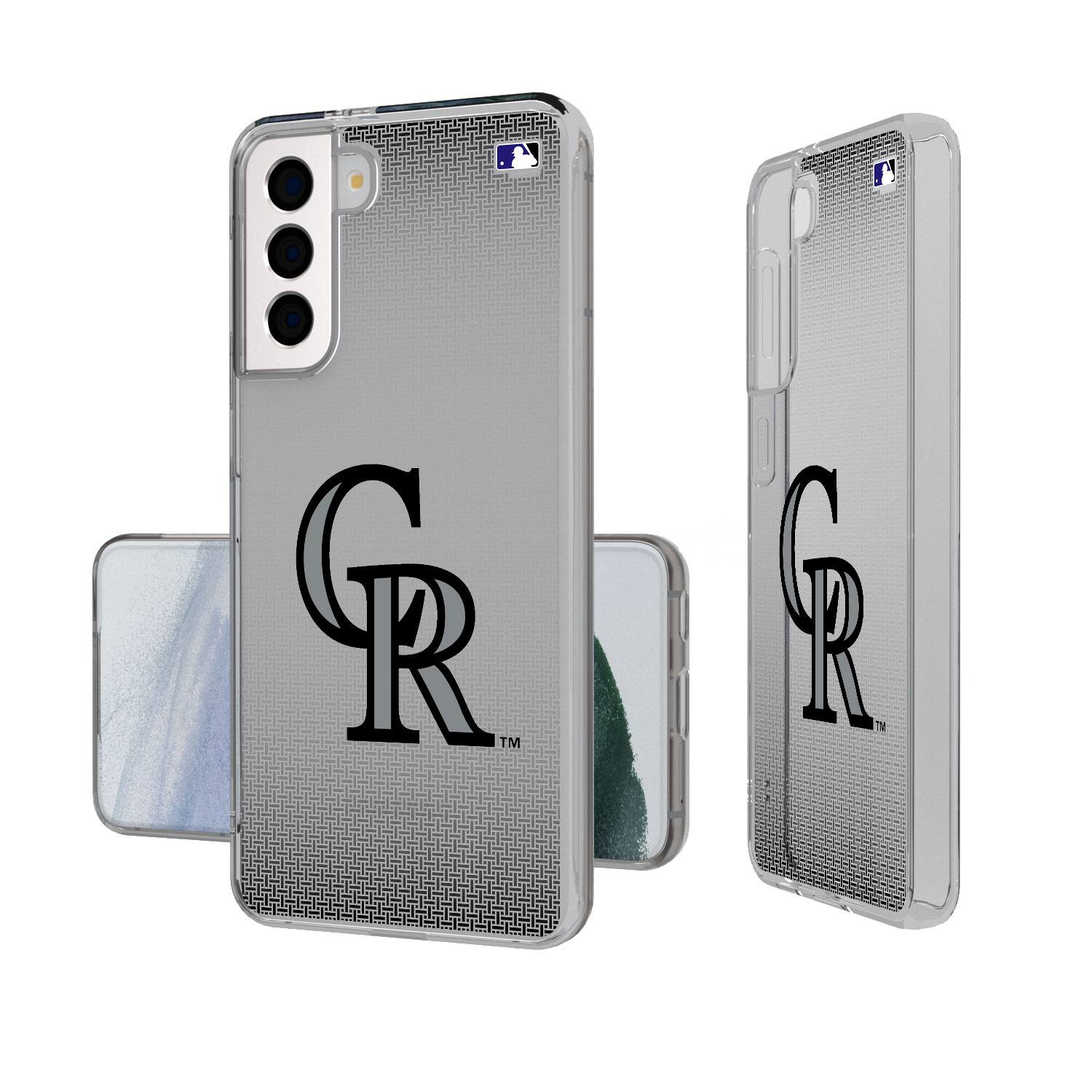 Front. Keyscaper - Colorado Rockies Linen Logo Galaxy Clear Case - S24 - Multicolor.