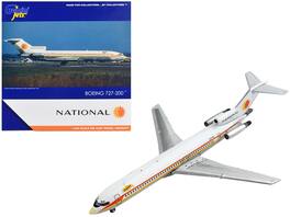 GeminiJets - Boeing 727-200 Commercial Aircraft National Airlines White with Yellow and Orange Stripes 1/400 Diecast Model Airplane - White ,Yellow ,Orange