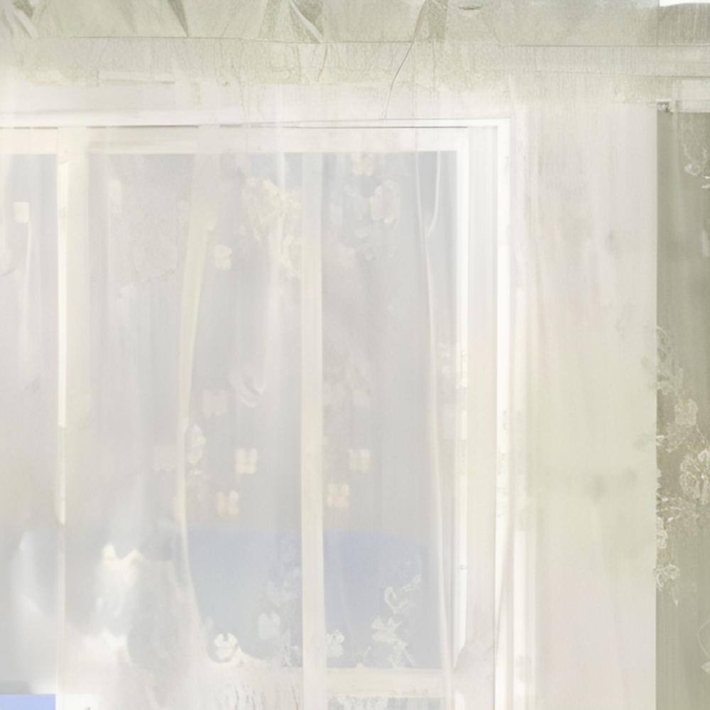 Left. Commonwealth Home Fashions - Commonwealth Habitat Mona Lisa Jacquard Scalloped Lace Swag Pair - 72x32" - White - White.