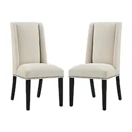 Baron Fabric Dining Chair Set of 2 by Modway - Brown