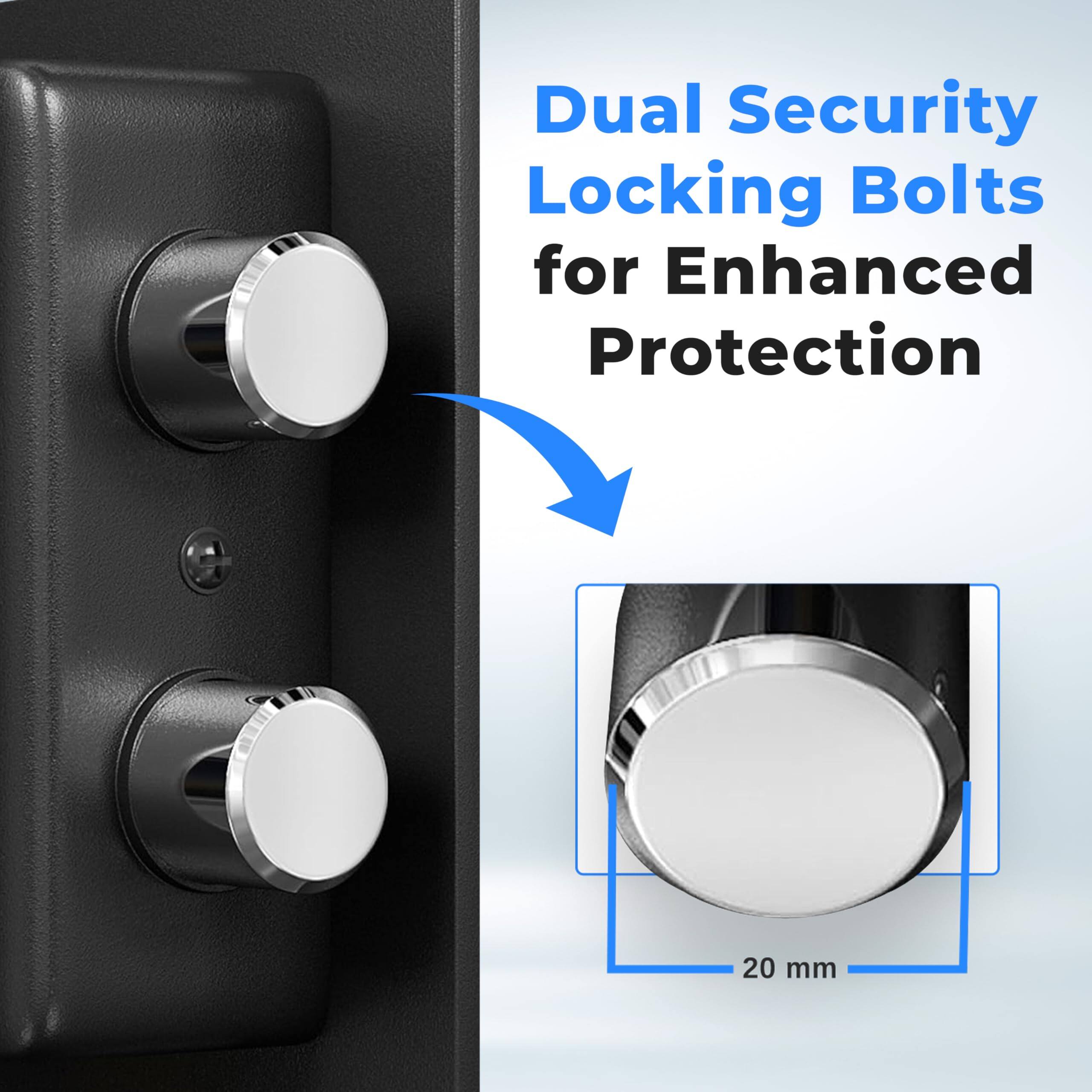 Dual Security Locking Bolts for Enhanced Protection  
20 mm