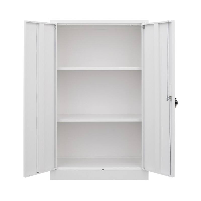 Alt View 7. ALEXOUN - Simplistic Folding Storage Cabinet with Lock, Adjustable Shelves - Easy Assembly, for Home Office School Garage - White.