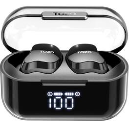 TOZO - T18 Crystal Buds Bluetooth Wireless Stereo Earbuds with Charging Case - Black
