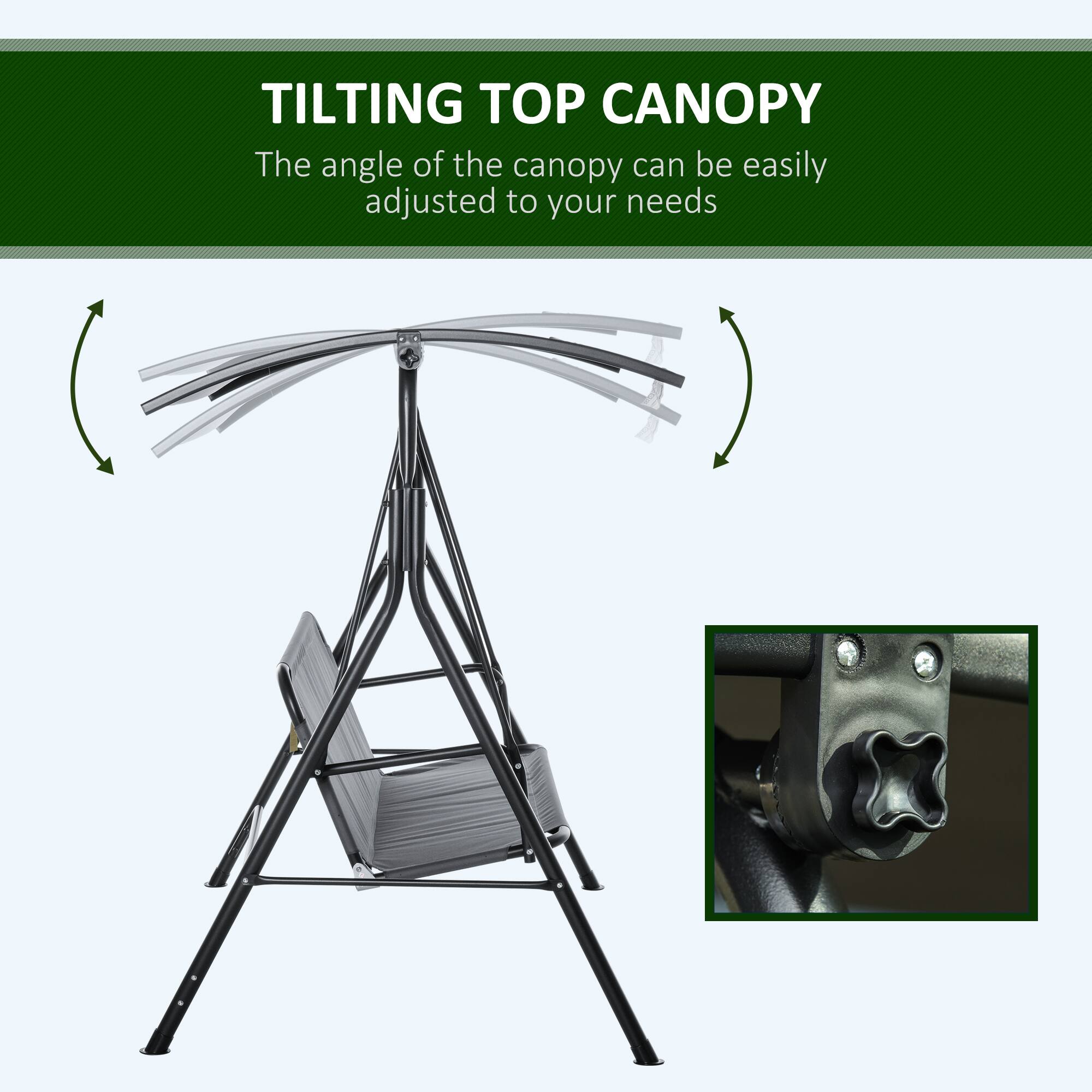 TILTING TOP CANOPY

The angle of the canopy can be easily adjusted to your needs.