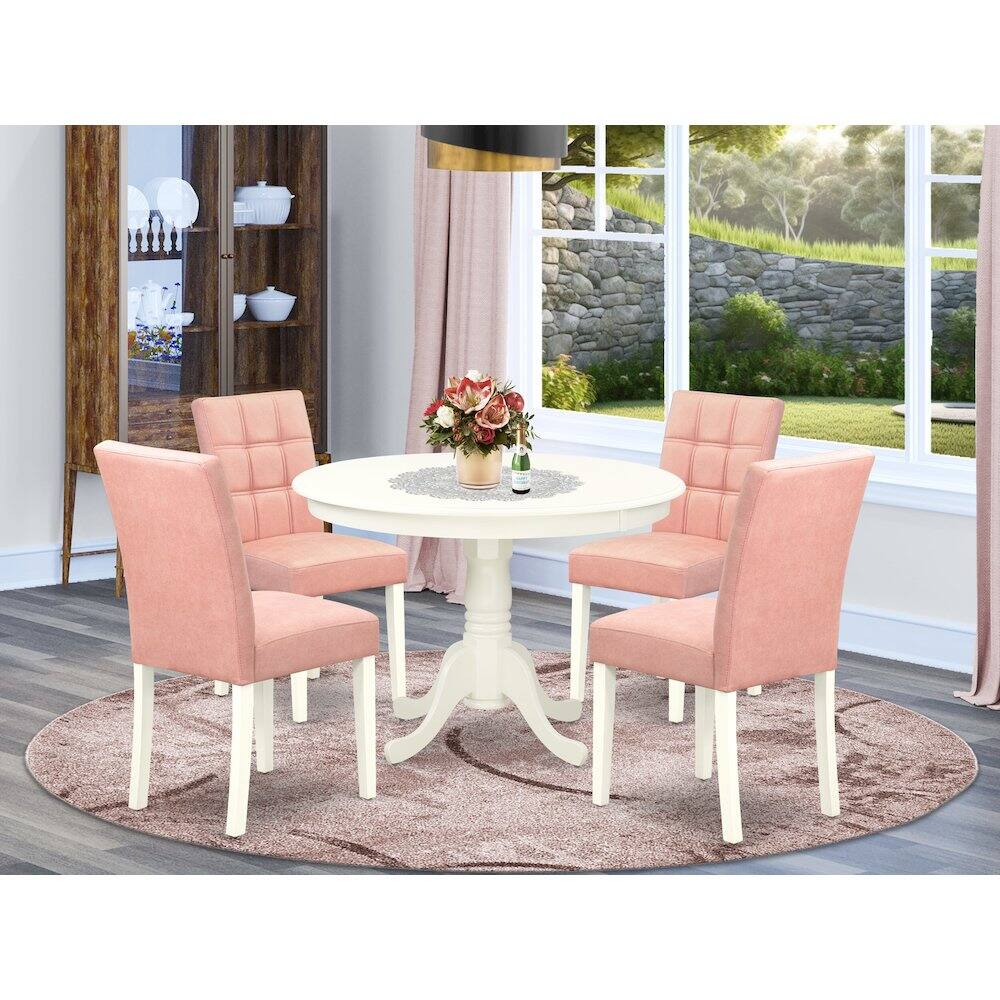 Alt View 7. East West Furniture - 5 Piece Kitchen Table Set consists A Dinner Table - White.