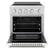 Angle. ZLINE - 30 in. 4.2 cu. ft. Paramount Freestanding Induction Range with 4 Burners and Electric Oven in Satin Steel w/ White Door - Matte White.
