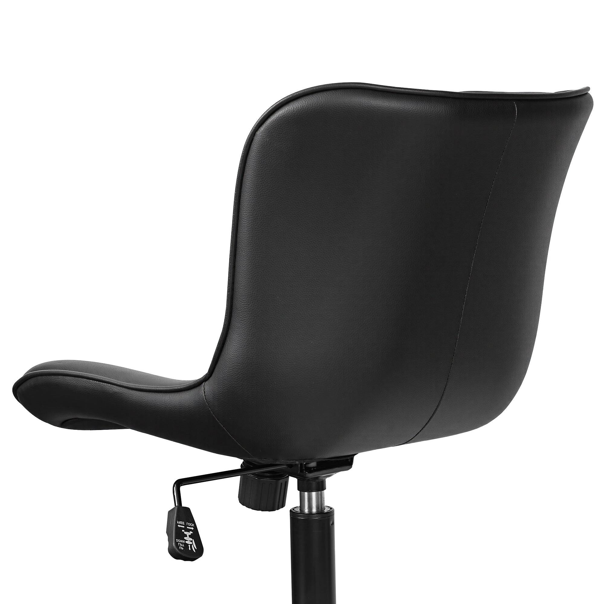 Vecelo 2PCS Black PU Leather Office Chairs with Wheels, Adjustable Height,  Swivel Task Chair Set 1*Black BSB-CC-RF14-BLK - Best Buy, image size:900x900