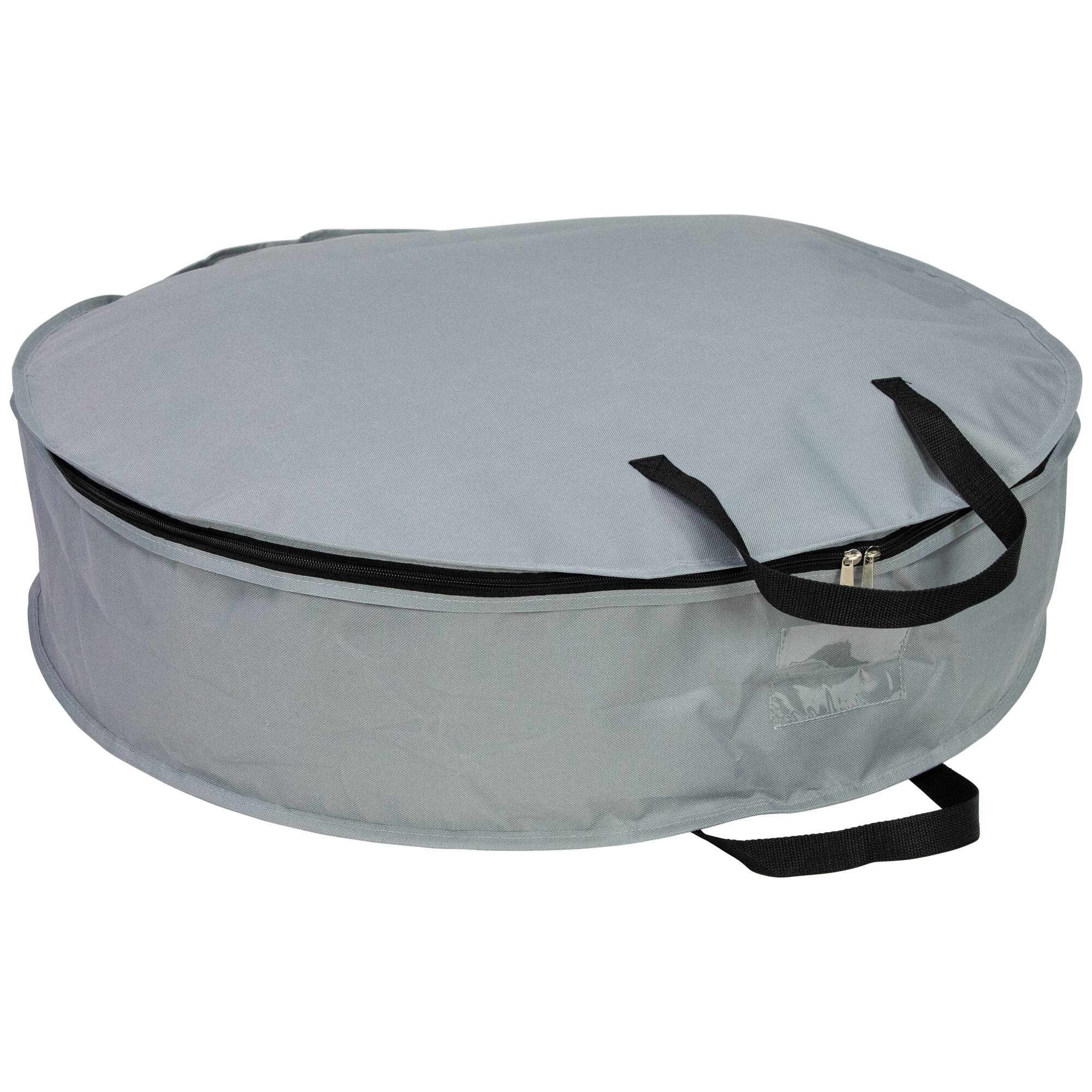 Alt View 2. Northlight - Multi-Seasonal Wreath Storage Bag - 30" - Gray - Gray.