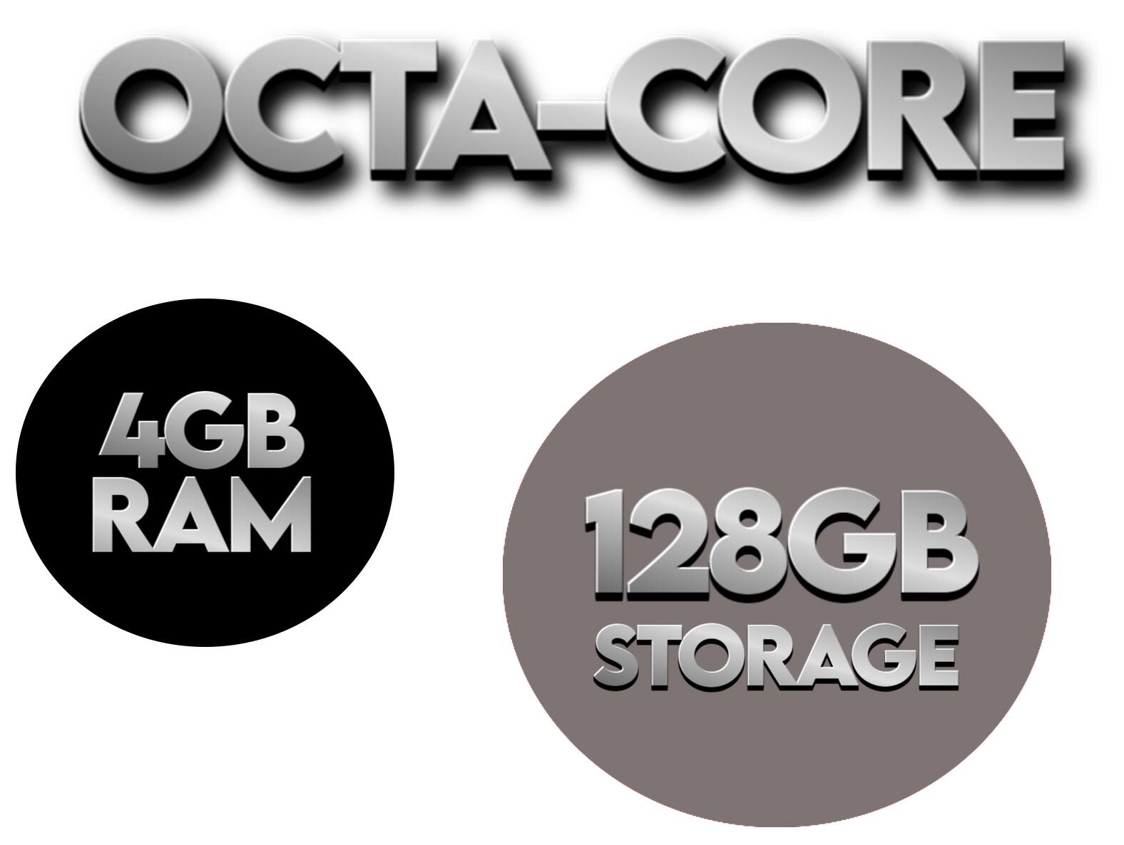 OCTA-CORE  
4GB RAM  
128GB STORAGE
