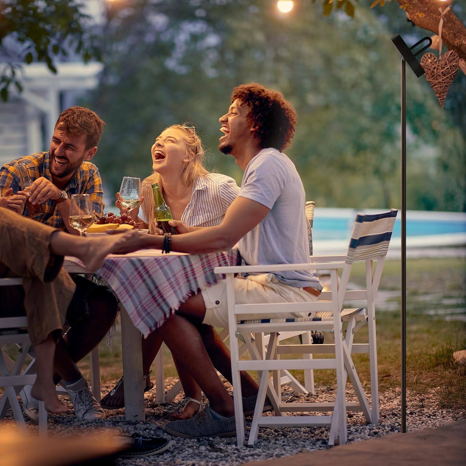 Alt View 4. U-HOMY - Cordless LED Floor Lamp with 3 Color Temperatures, Adjustable Height, Waterproof and Rechargeable for Indoor/Outdoor Use.