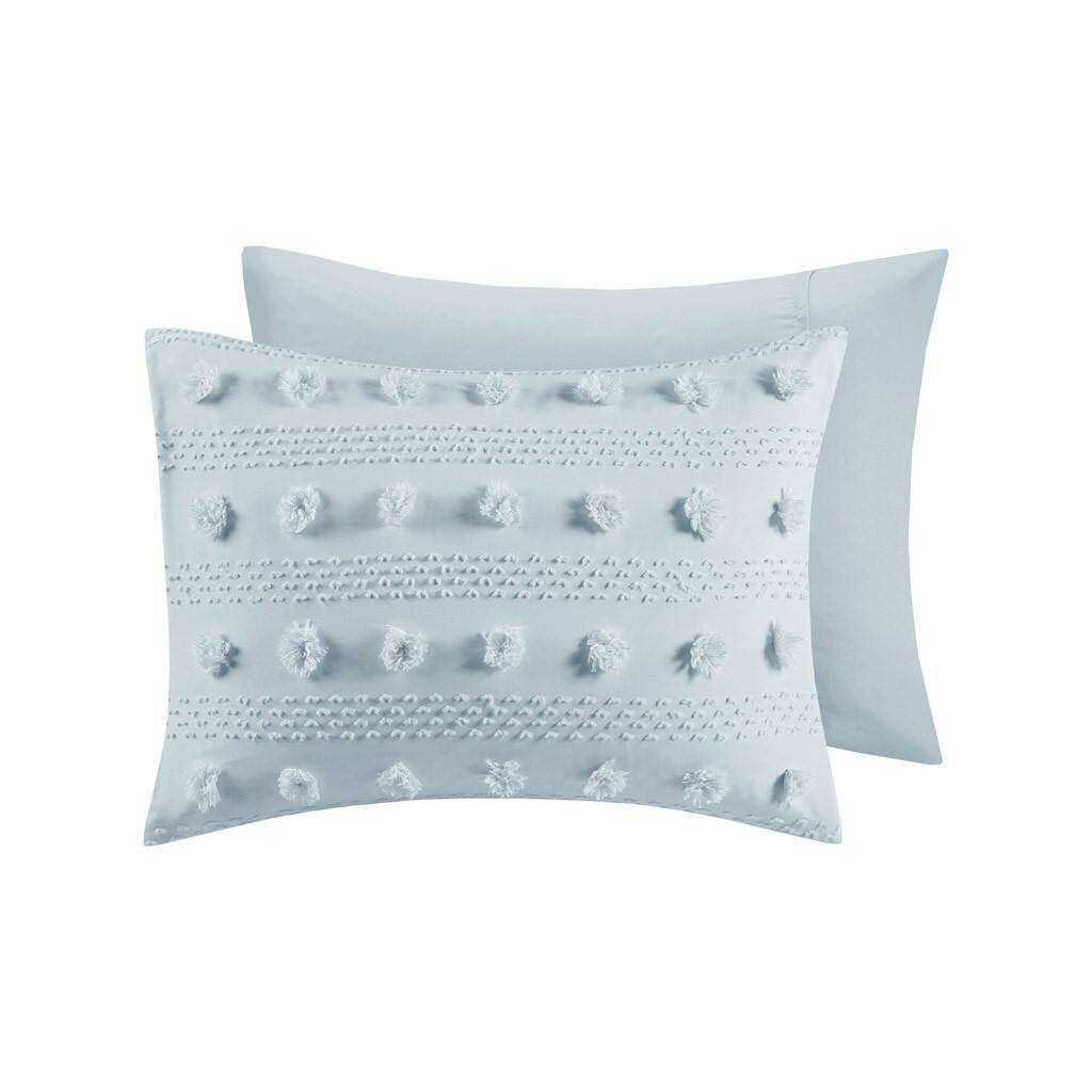 Alt View 4. Gracie Mills - Gracie Mills Eloise Clip Jacquard Duvet Cover Set - Blue.