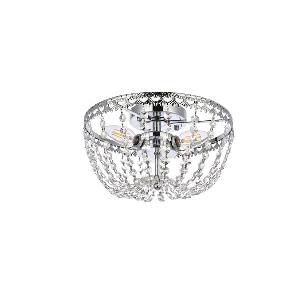 Back. Elegant Lighting - Kylie 12 inch flush mount in chrome - Chrome.