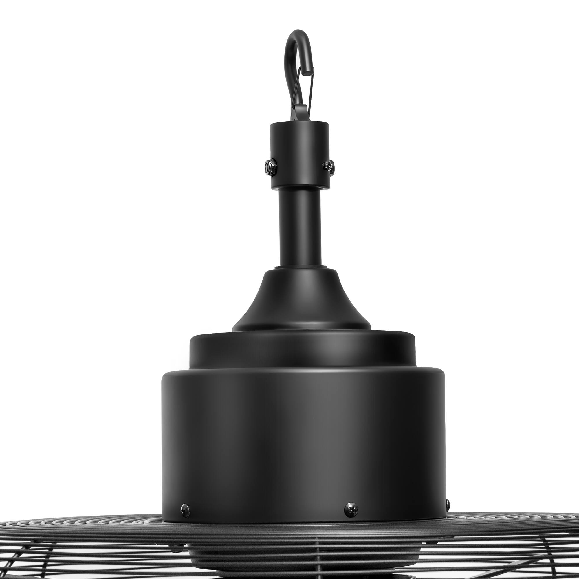 Alt View 8. Breezary - 20" Outdoor Cage Waterproof Plug-in Gazebo Ceiling Fan with 3 ABS Blades, No-Light, Cord Hook-Mounted, AC Motor - Matte Black.