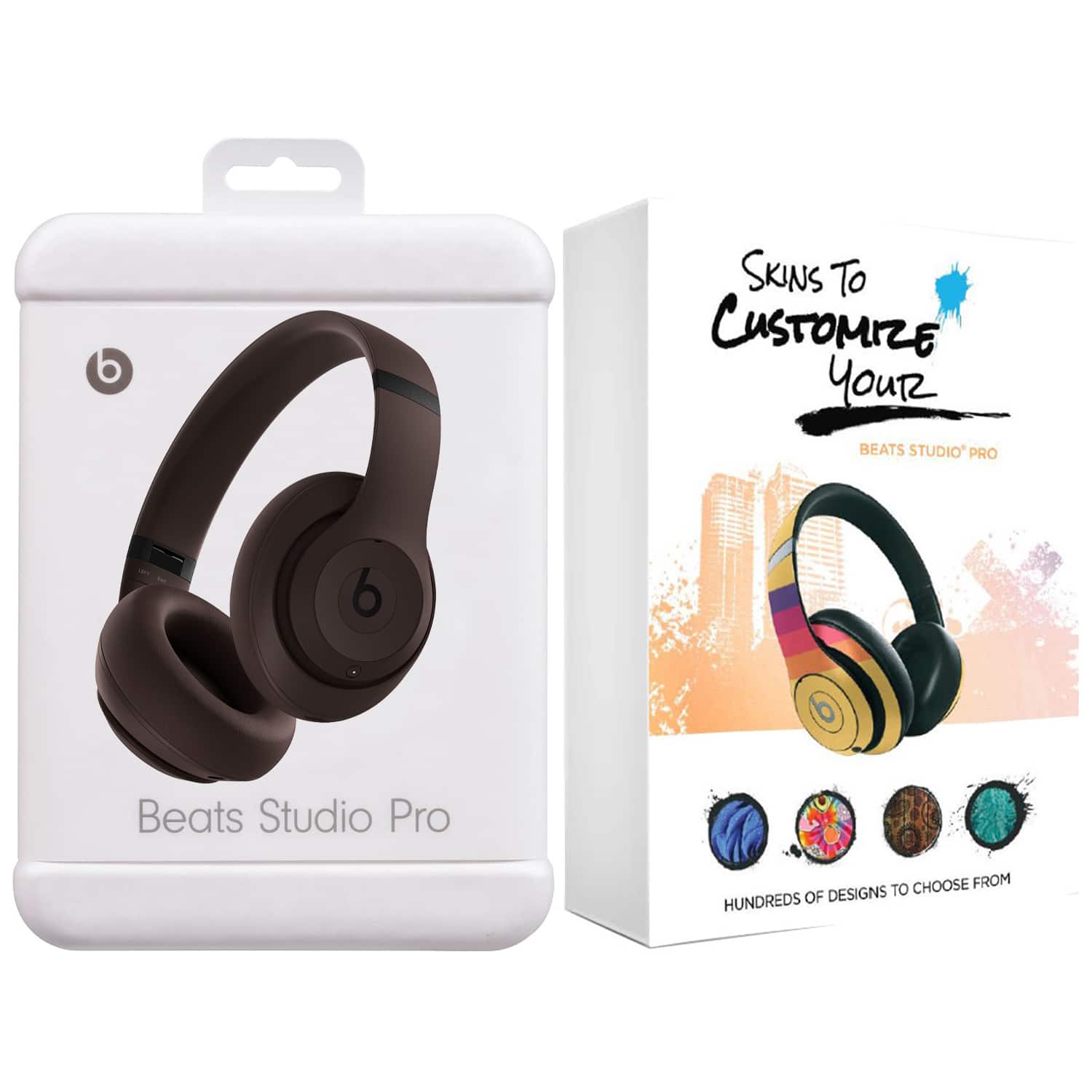 Apple - Beats Studio Pro Bluetooth Wireless Noise Cancellation Headphones with MightySkins Customization Code - Deep Brown - Dark Brown