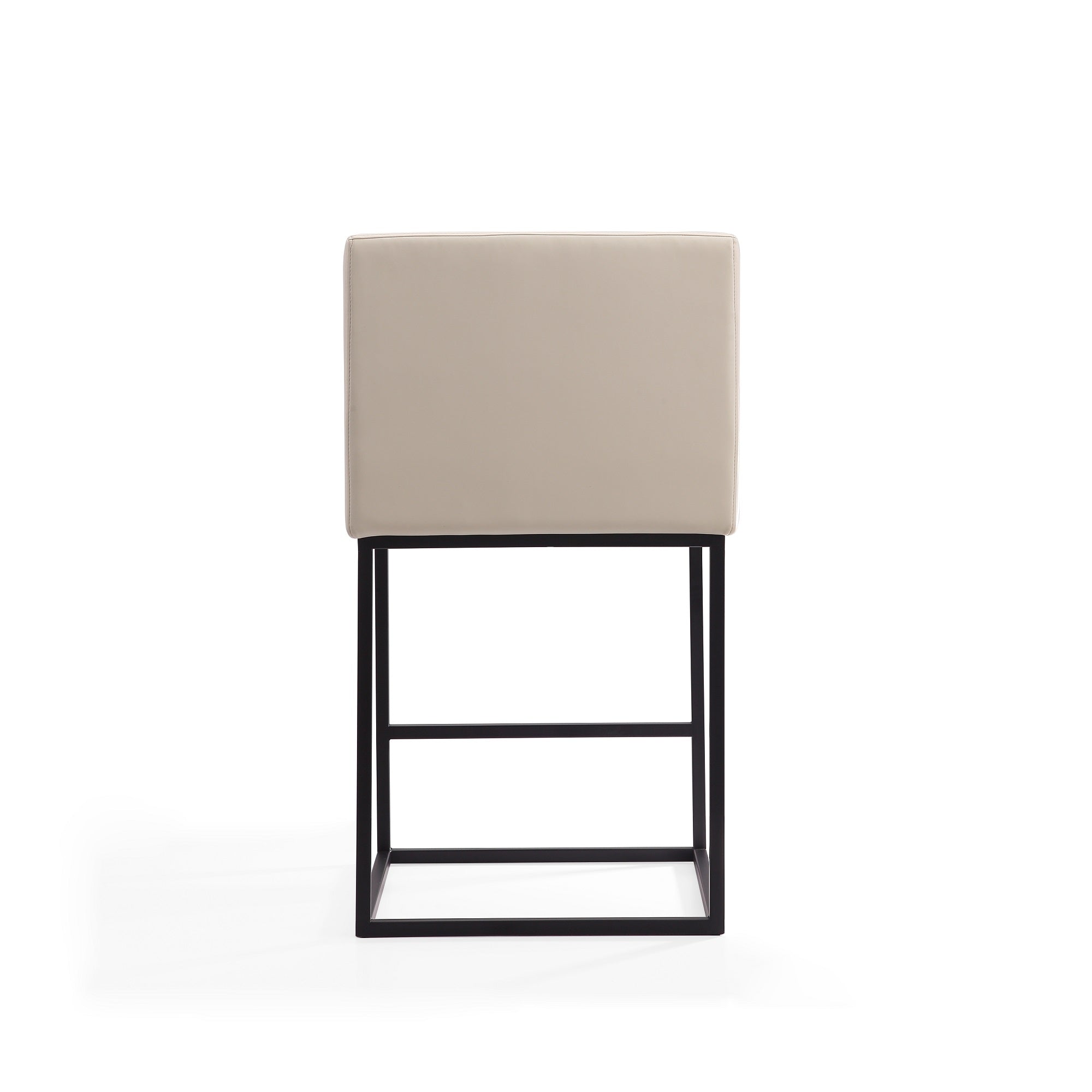 Alt View 1. Manhattan Comfort - Ambassador Mid-Century Modern Metal Upholstered Counter Stool - Cream.