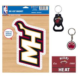 WinCraft - Miami Heat 4-Pack Key Rings and Magnets Set - Multicolor
