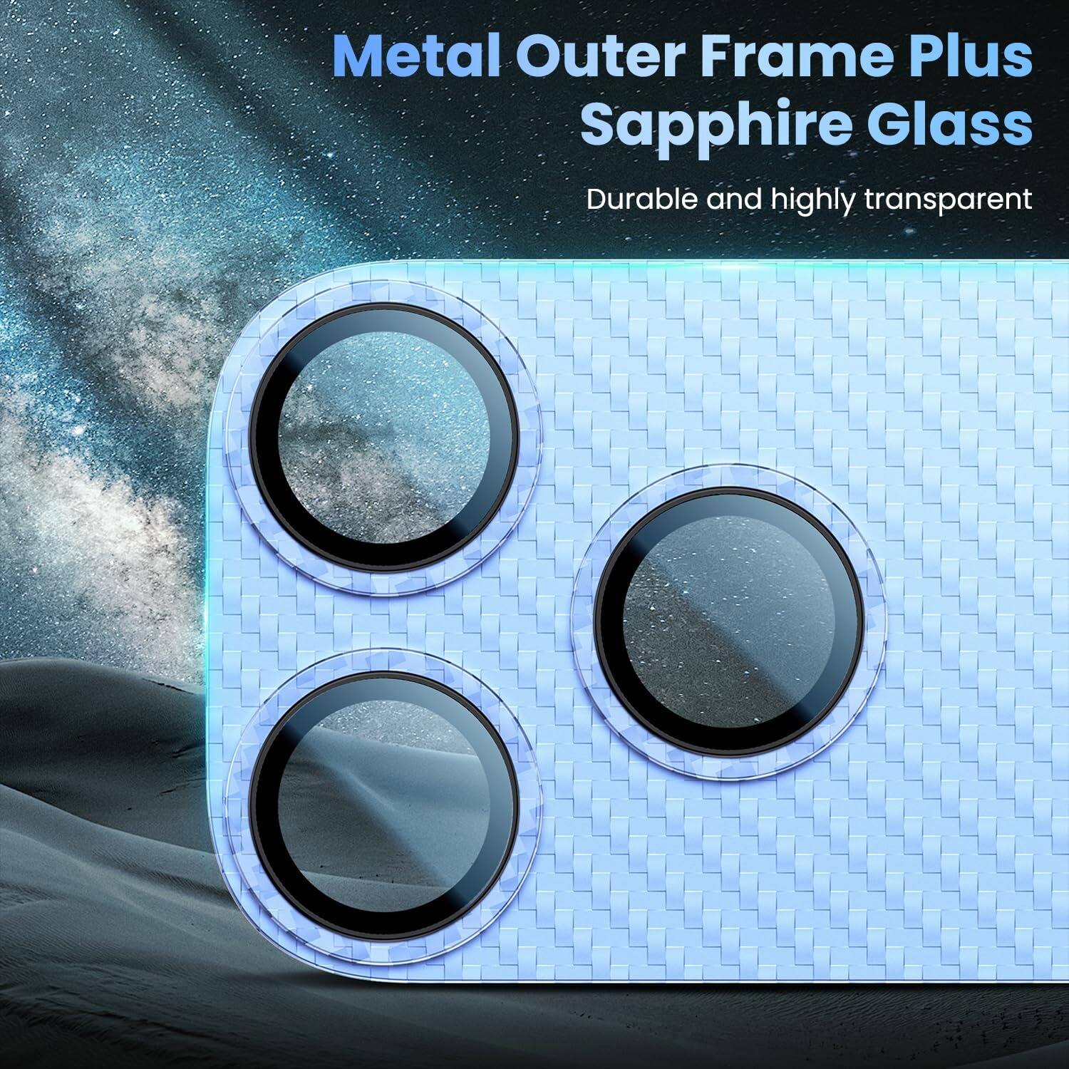 Metal Outer Frame Plus Sapphire Glass  
Durable and highly transparent