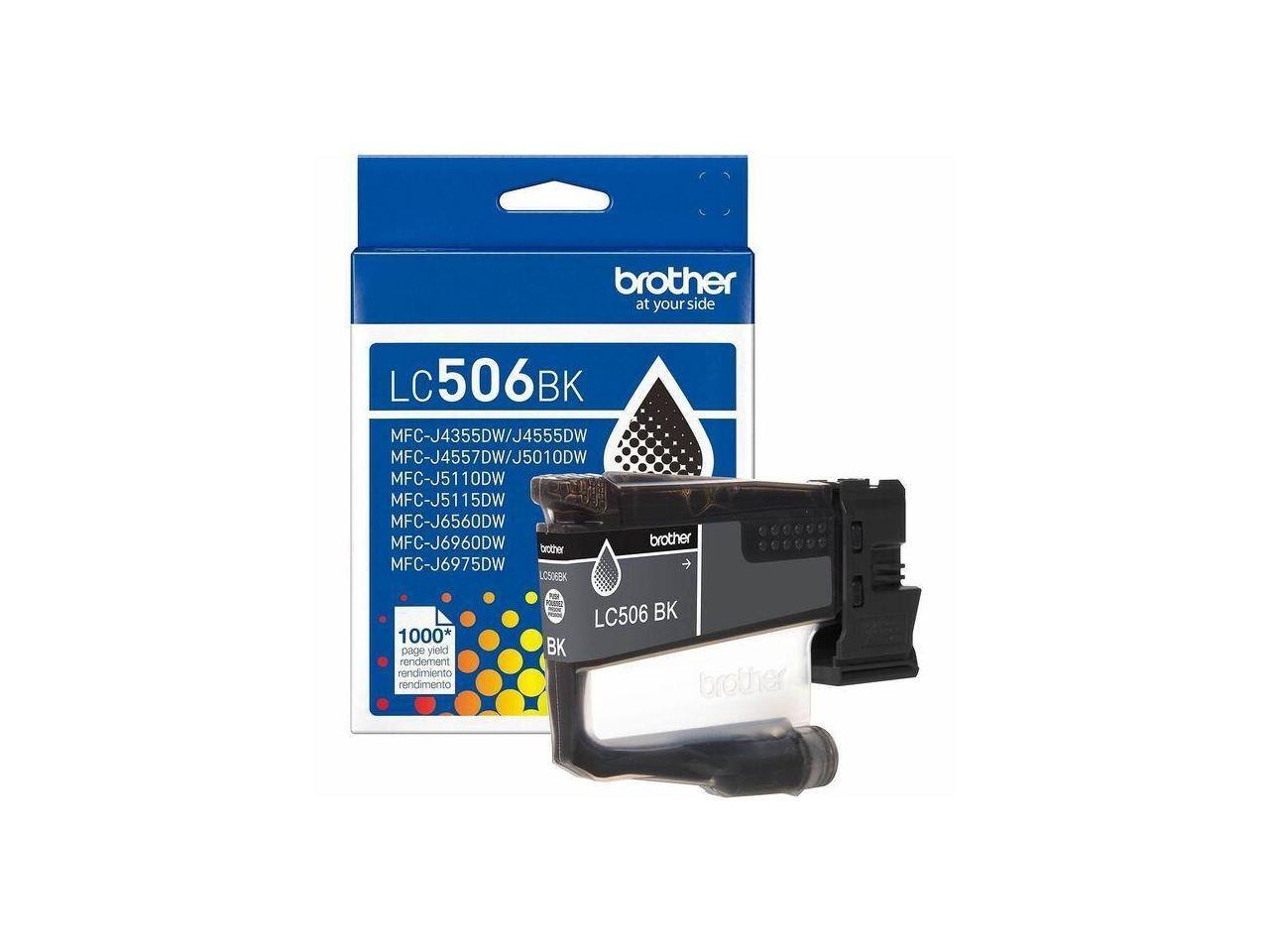 brother at your side LC 506BK BK MFC-J4355DW/J4555DW MFC-J4557DW/J5010DW MFC-J5110DW MFC-J5115DW MFC-J6560DW MFC-J6960DW MFC-J6975DW LOSOEK 1000* page yield rendement rendimiento rendimento BK LC506 BK brother