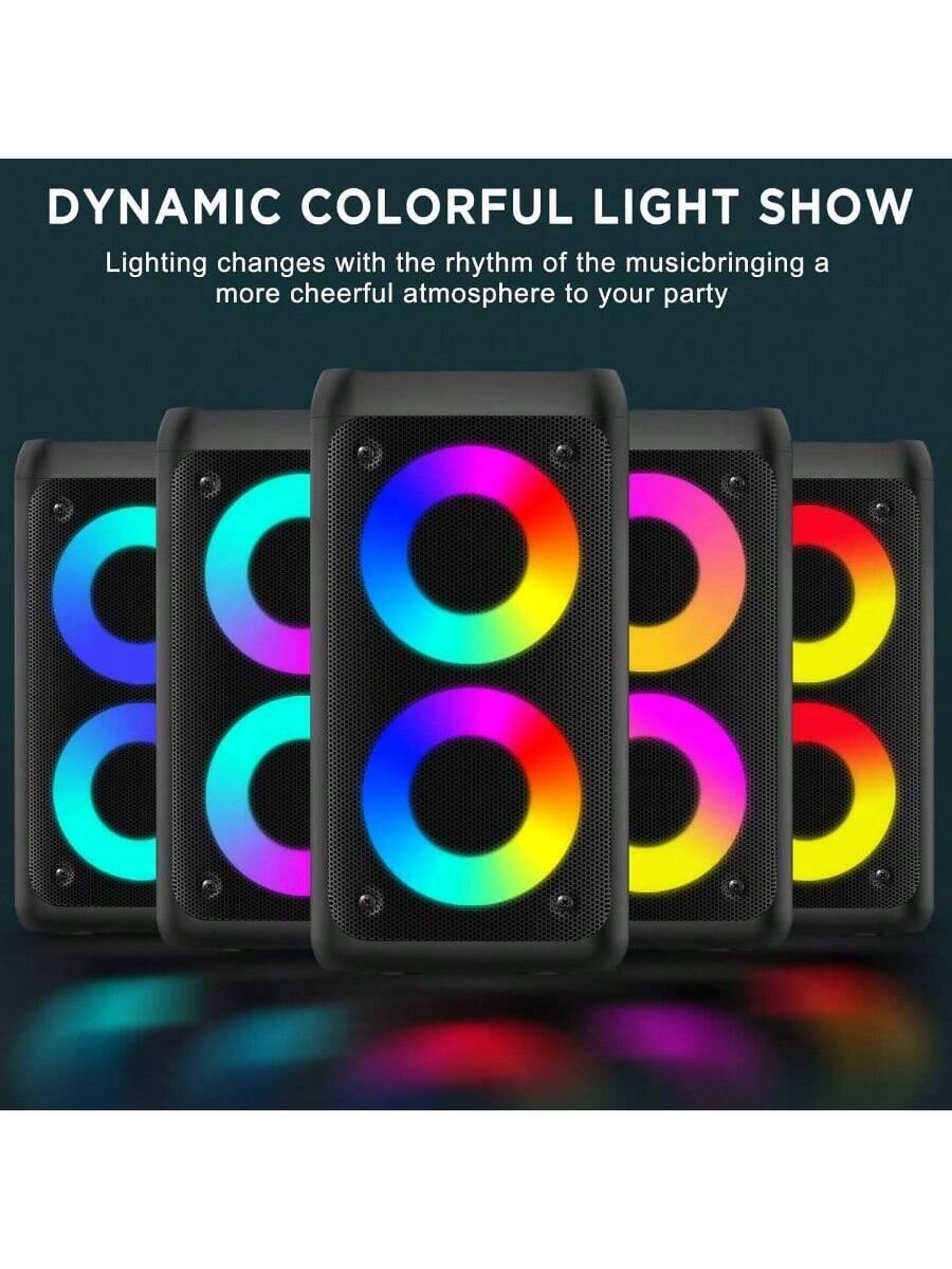 DYNAMIC COLORFUL LIGHT SHOW  
Lighting changes with the rhythm of the music, bringing a more cheerful atmosphere to your party.