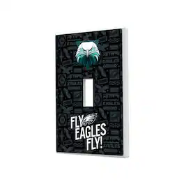 Keyscaper - Philadelphia Eagles 2024 Illustrated Limited Edition Single Toggle Light Switch Plate - White