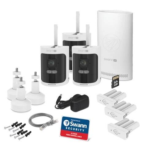 Swann  
Swann  
swann  
swann  
64 GB  
#  
PROTECTED BY SECURITY Swann. 24 HOUR VIDEO SURVEILLANCE