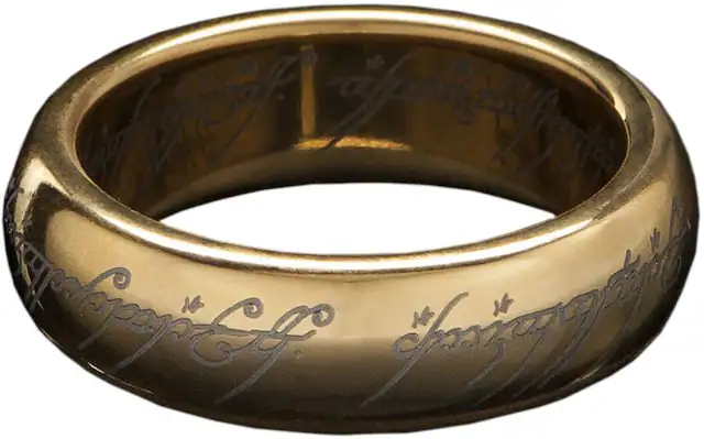 Front. Weta Workshop - WETA Workshop - Lord of the Rings - LOTR™ The One Ring™ (Gold Plated Tungsten with Elvish Runes), - COLLECTIBLES - Multicolor.