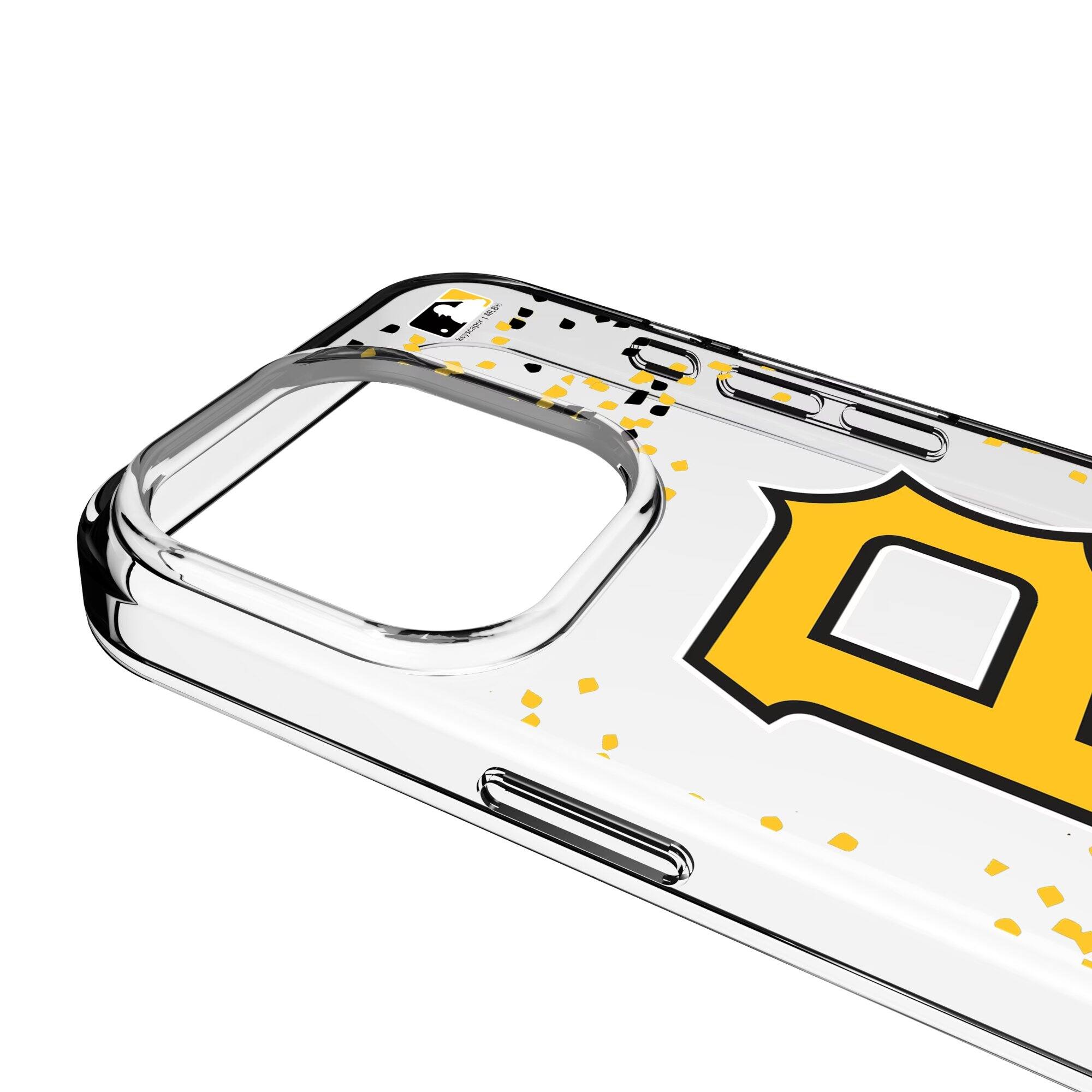 Alt View 2. Keyscaper - Pittsburgh Pirates iPhone Confetti Design Clear Case - 14 - Multicolor.