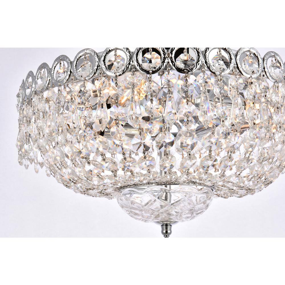 Alt View 1. Elegant Lighting - Century 4 light Chrome Flush Mount Clear Royal Cut Crystal - Chrome.
