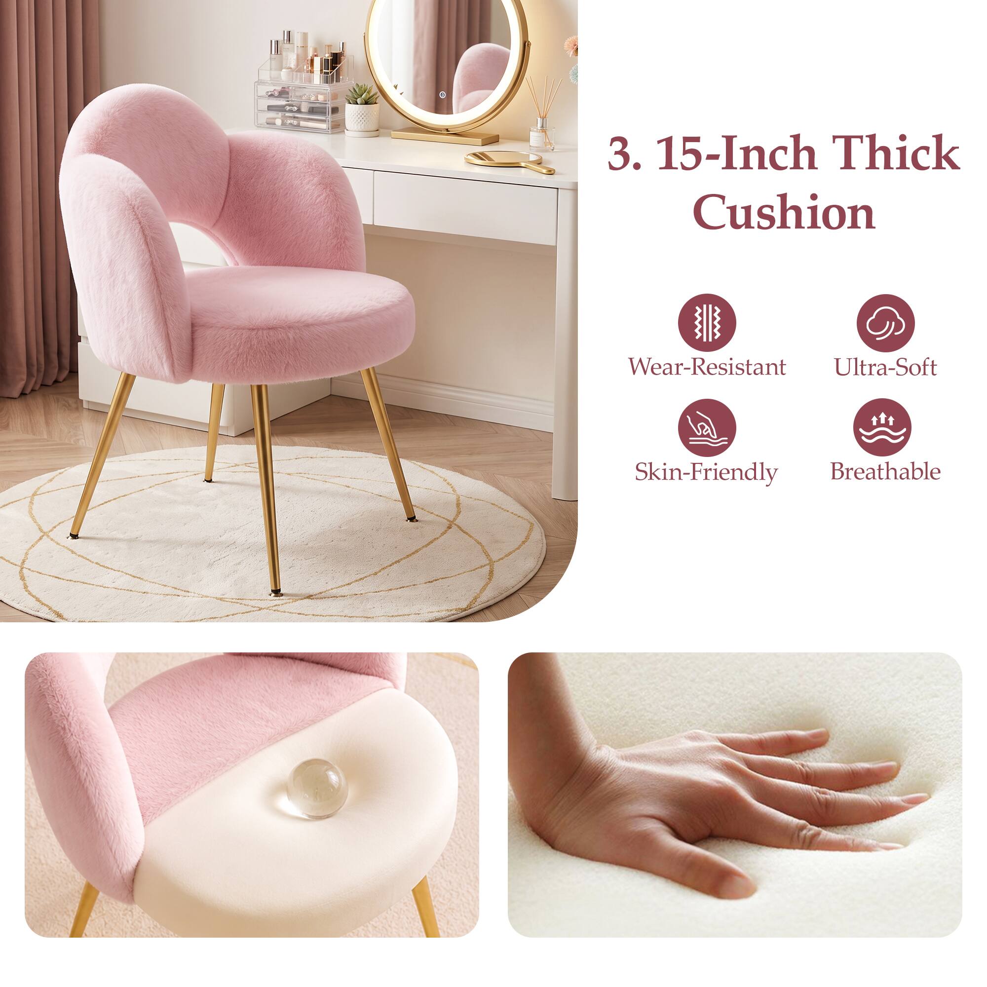 3. 15-Inch Thick Cushion

- Wear-Resistant
- Ultra-Soft
- Skin-Friendly
- Breathable