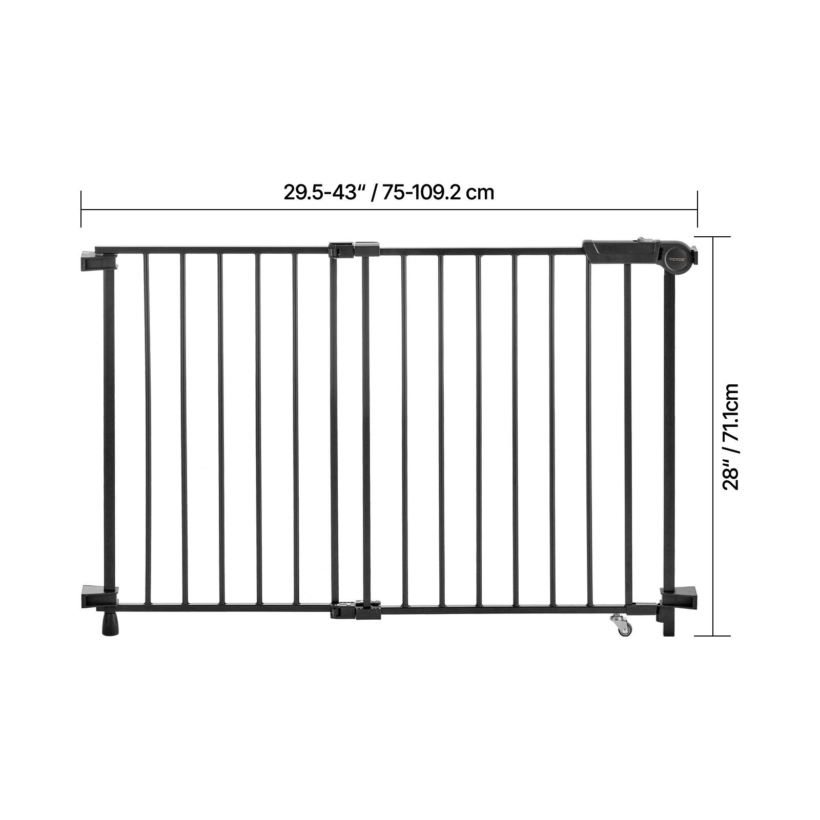 The corrected text is:

29.5-43" / 75-109.2 cm  
71.1 cm / 28"