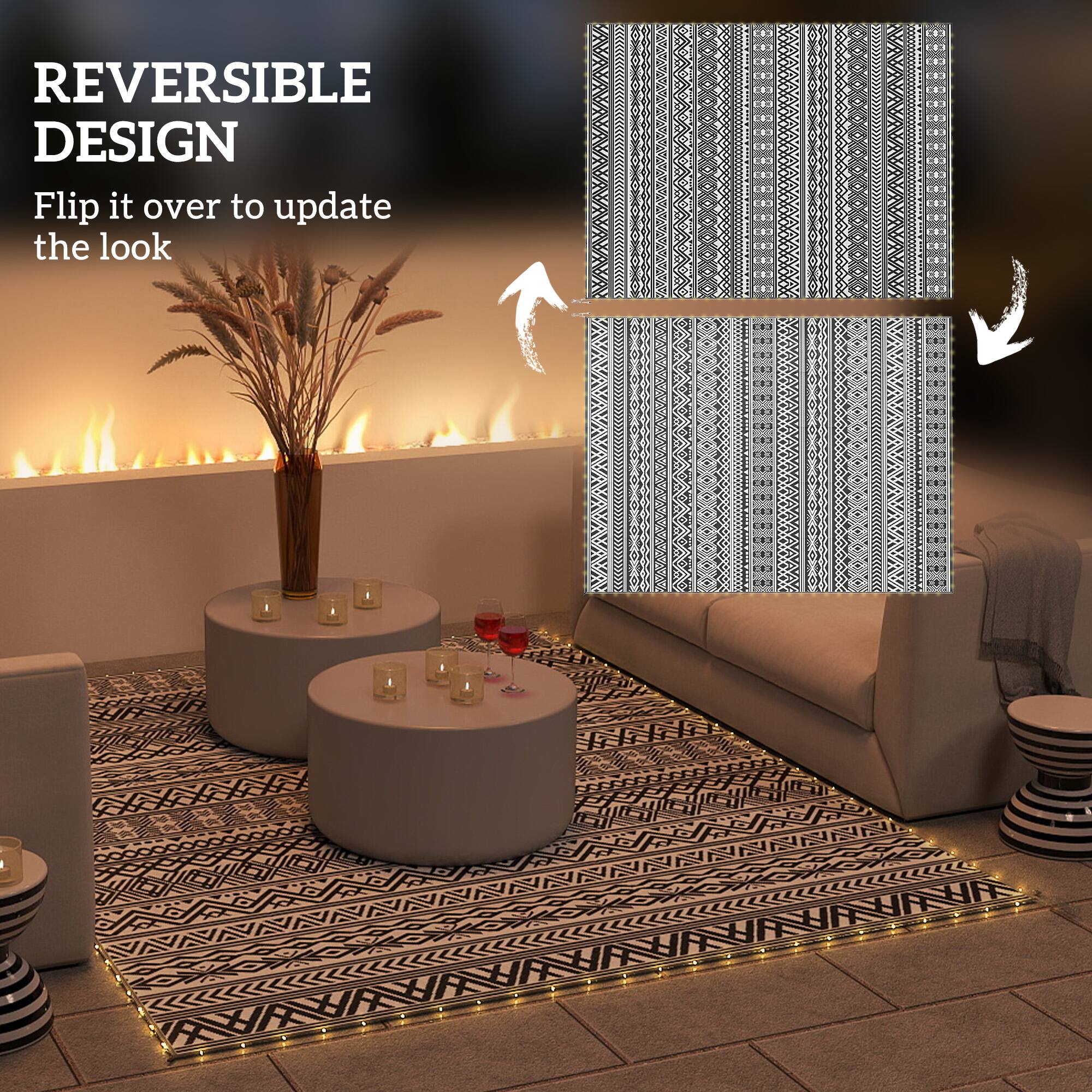 REVERSIBLE DESIGN  
Flip it over to update the look