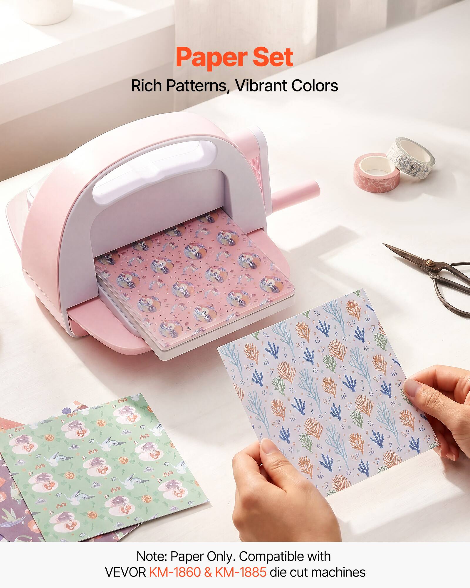 Paper Set  
Rich Patterns, Vibrant Colors  

Note: Paper Only. Compatible with VEVOR KM-1860 & KM-1885 die cut machines