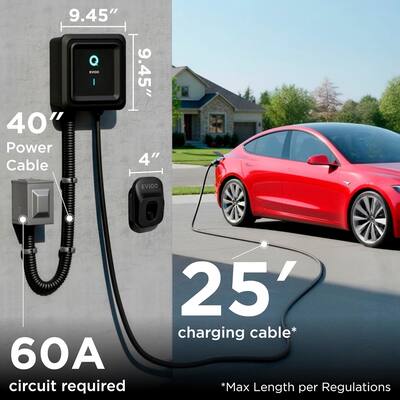 EVIQO NACS Charger for Tesla 48 Amp 240V Hardwired Wall EV Charger Level 2, 25ft Cable, WiFi, Smart App NACS, Hardwired 48 Amps EVIPOWER, NACS, HARDWIRED - Best Buy EVIQO NACS Charger for Tesla 48 Amp 240V Hardwired Wall EV Charger Level 2, 25ft Cable, WiFi, Smart App NACS, Hardwired 48 Amps EVIPOWER, NACS, HARDWIRED - Best Buy