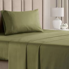CGK Linens - Luxury Soft 4 Piece Solid Bed Sheet Set - Deep Pocket Fits 8"-16" Mattresses - Twin XL - Sage Green