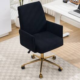 Forest'nSky - Mid-Back Ergonomic Office Chair - Liftable with Striped Fabric - Black