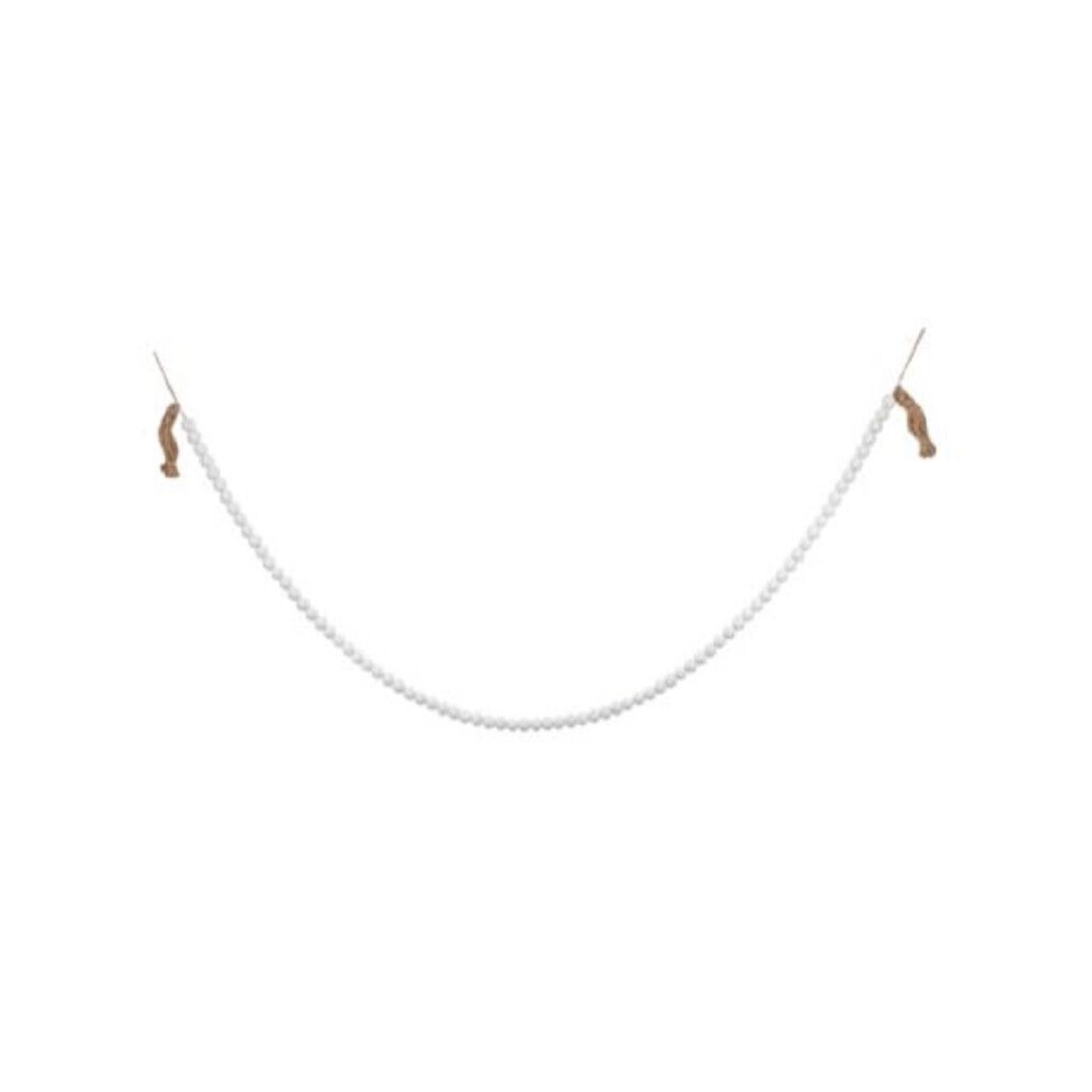Angle. Ganz - Ganz Oversized White Wood Beaded Garland Stand 80 Inches Long - White.