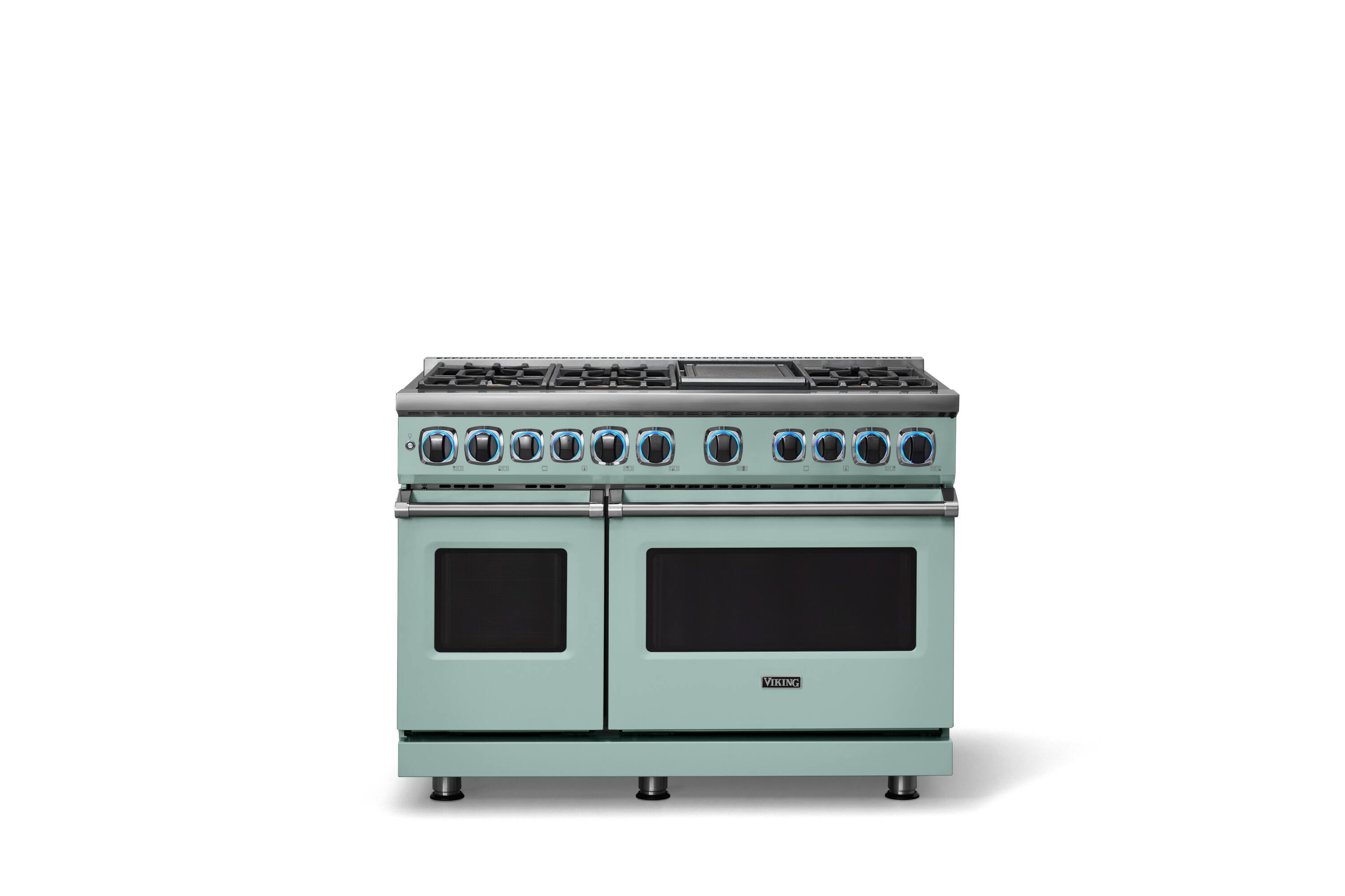 Alt View 4. Viking - 48 in. Wide 6 Burner Dual Fuel Sealed Burner Range with Griddle - Splash.